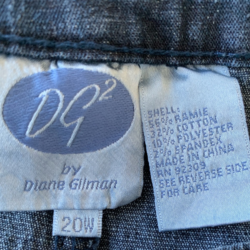 DG2 DIANE GILMAN Jeans Stretch Denim Bootcut Dark Blue Rinse Women’s 20W EUC - Picture 7 of 14
